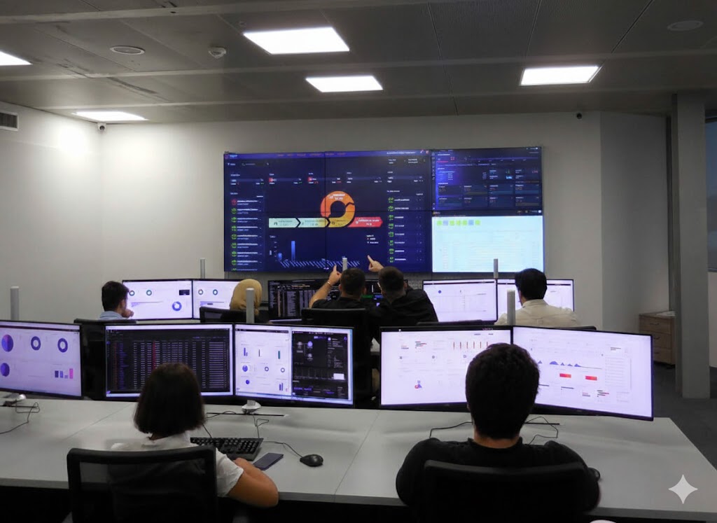 SOC izleme odası, güvenlik operasyonları